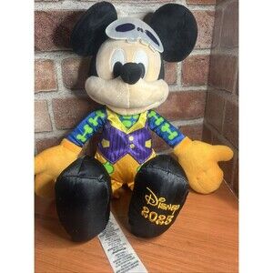 Disney Mickey Mouse Glow-in-the-Dark Halloween 2023 Plush Medium 15'' Skeleton